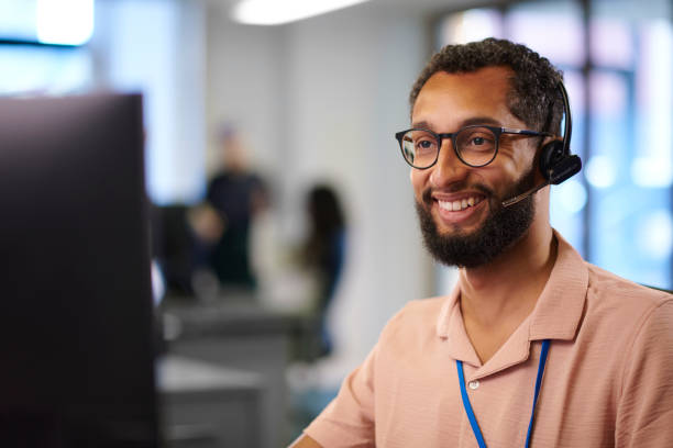 young woman working in customer service